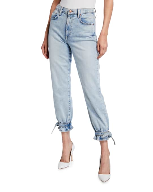 ALICE + OLIVIA JEANS Amazing High Rise Ankle Tie Jeans | Neiman Marcus