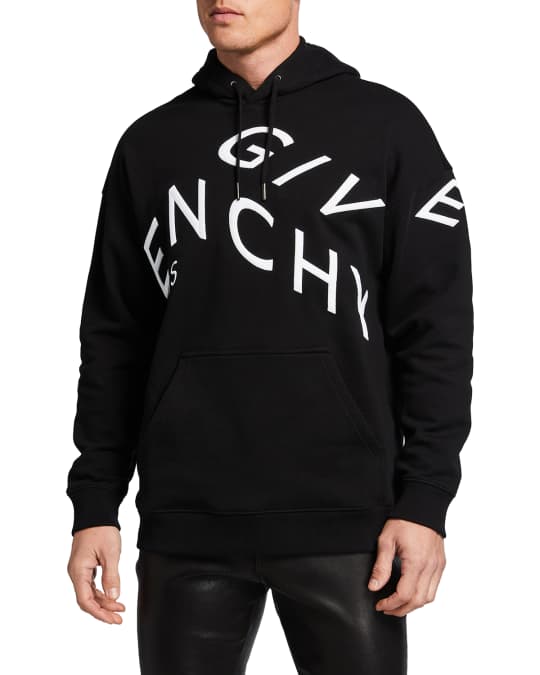 Givenchy Men's Broken Logo Pullover Hoodie Neiman Marcus