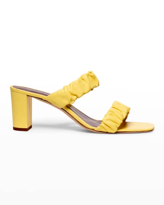 Staud Frankie Ruched Slide Sandals | Neiman Marcus