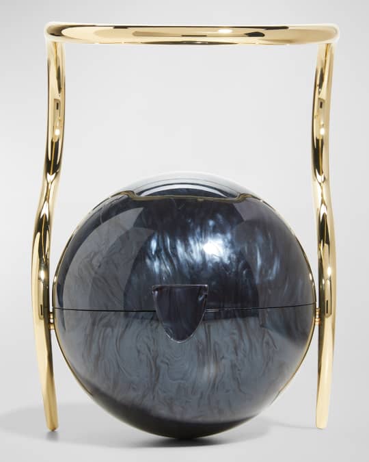 Pearl Acrylic Metal Top Handle Bag
