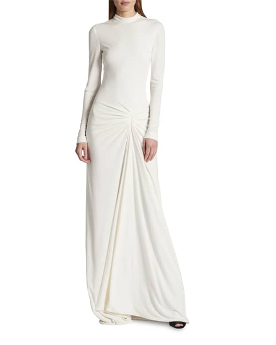 TOM FORD Shirred-Side Slim Jersey Gown | Neiman Marcus