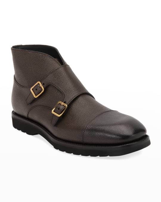 TOM FORD Men's Kensington Double-Monk Boots | Neiman Marcus