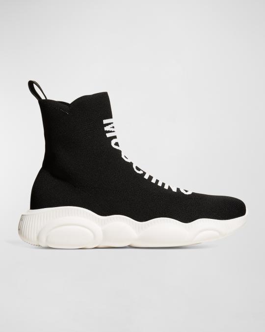 Moschino sock logo high-top Moschino High sock sneakers - Black - Women|MA15093G1GMT000A main image 2
