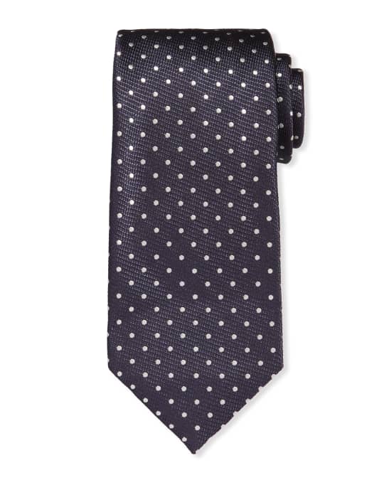 TOM FORD Men's Mulberry Silk Polka Dot Tie Neiman Marcus