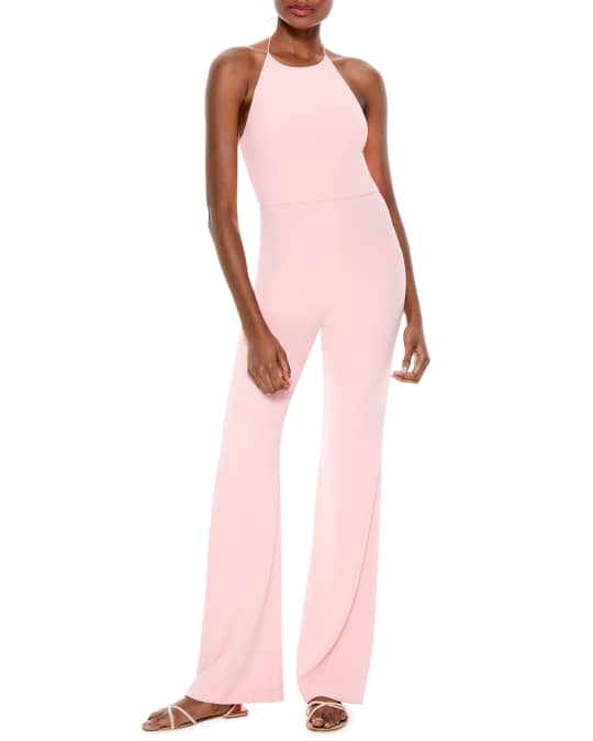 Alice + Olivia Adinah HighNeck Halter Jumpsuit Neiman Marcus