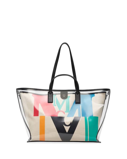 Medium M Logo Glitch Transparent Shopper Bag