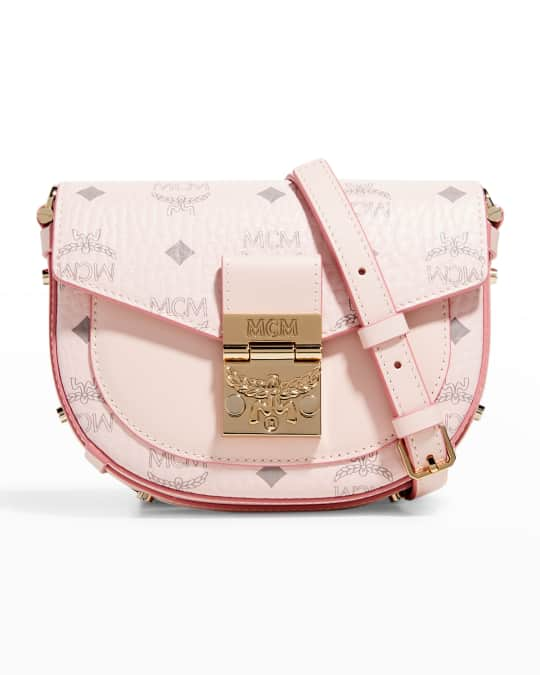 MCM Patricia Visetos Crossbody Shoulder Bag Soft Pink New