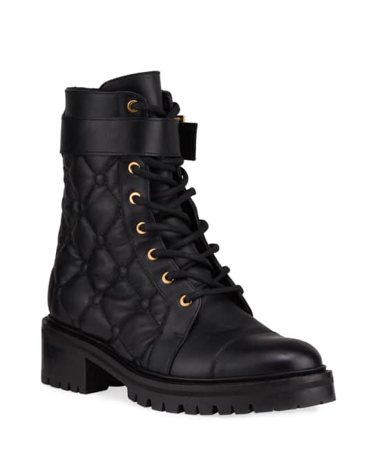 balmain ranger quilted combat booties