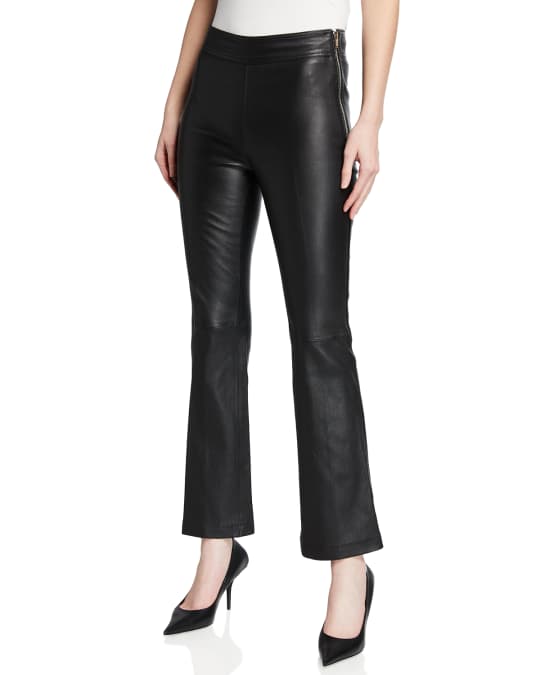 Helmut Lang Flared Leather Leggings | Neiman Marcus