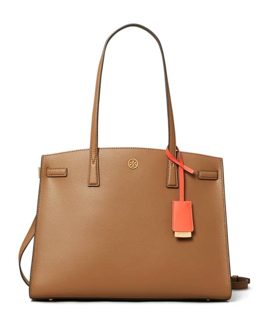 Tory Burch Walker Pebbled Triple Compartment Satchel Bag Neiman Marcus