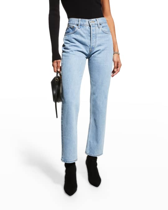 Still Here Tate Cropped Jeans with Contrast Panels | Neiman Marcus