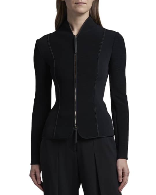 【GIORGIO ARMANI】オットマンジャケット　新品タグ付き Giorgio Armani Ottoman Jersey Zip-Front Jacket | Neiman Marcus