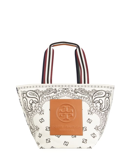 Tory burch gracie top printed canvas tote bag