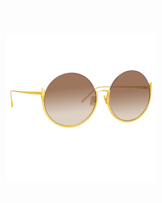 Olivia Semi-Rimless Round Sunglasses