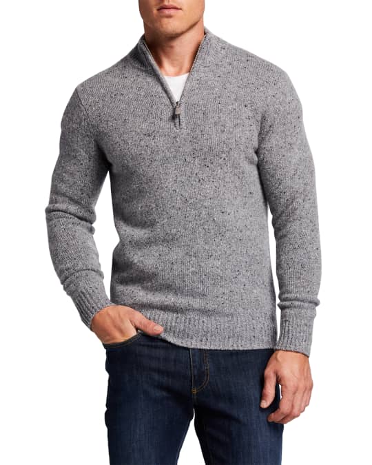Peter Millar Men's Donegal Quarter-Zip Sweater | Neiman Marcus