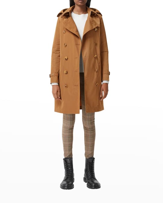 Detachable hood taffeta trench coat burberry outlet