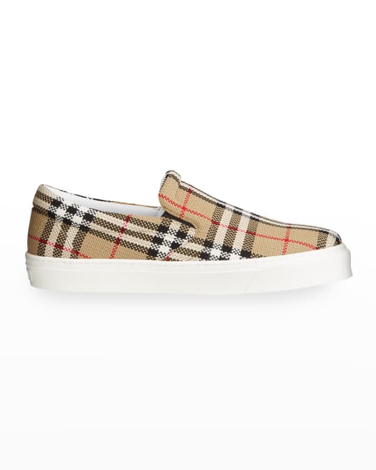 Burberry Men s Thompson Vintage Check Slip On Sneakers Neiman Marcus