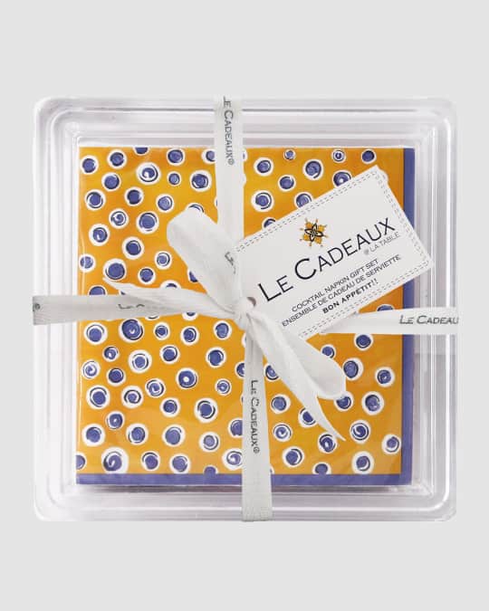 Patterned Cocktail Napkins with Acrylic Holder
