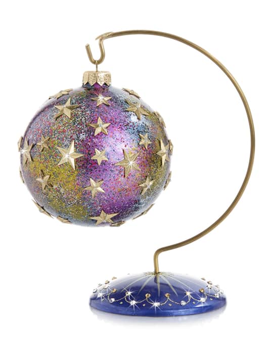 Jay Strongwater Star Night Star Bright Glass Ornament with Stand ...