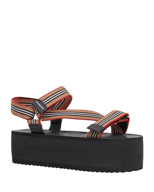 Burberry Patterson Striped Sport Sandals Neiman Marcus