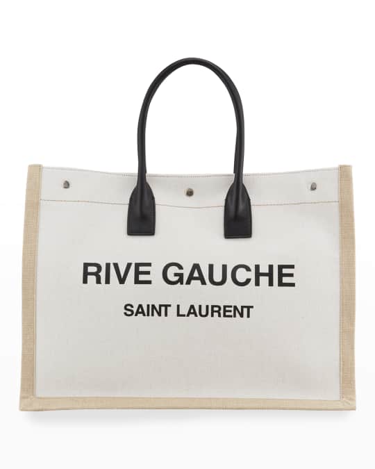 Saint Laurent Noe Cabas Rive Gauche Linen Toile Tote Bag | Neiman Marcus