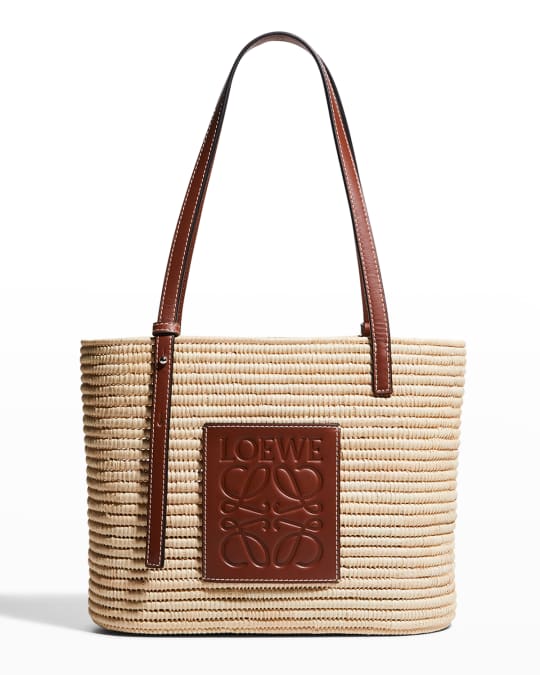 Loewe x Paula's Ibiza Square Basket Small Bag in Raffia with