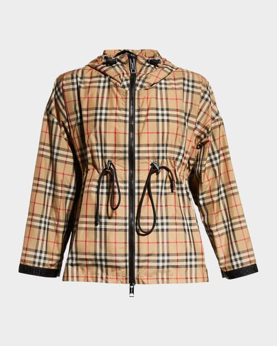 高評価！ Hooded Check Vintage Tape Logo Burberry Jacket Marcus Neiman | ジャケット・アウター