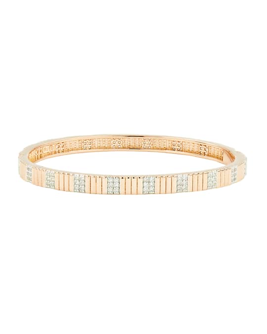 Freida Rothman Gold Black Matte & Rhinestone Thick Bangle Bracelet