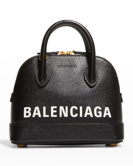 Balenciaga Ville XXS Logo Pebbled Leather Top-Handle Bag | Neiman Marcus