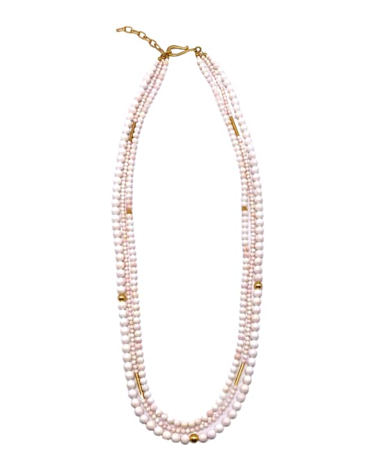 Dina Mackney Three-Strand Pink Mother-of-Pearl Necklace, 36