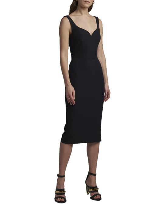 Alexander McQueen Fitted-Waist Sleeveless Midi Dress | Neiman Marcus