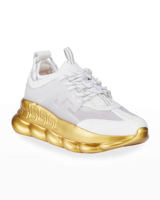 Chain Reaction Gold Sole Trainer Sneakers