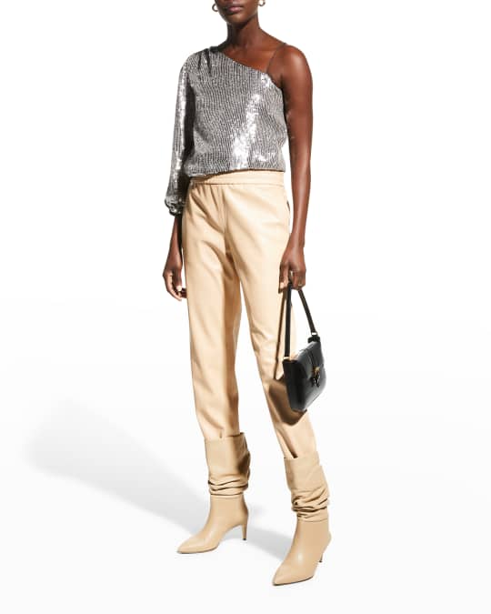 Pete Low Rise Faux Leather Pants