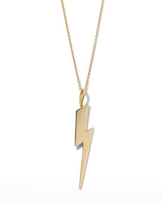 Sydney Evan 14k Gold Pure Lightning Bolt Necklace Neiman Marcus