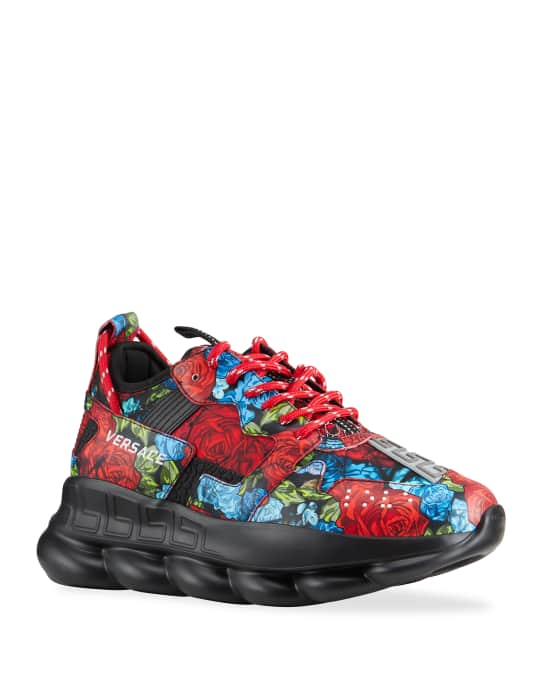 Versace Men's Chain Reaction Floral Sneakers, Brand Size 42 (US Size 9)  DSU7071E D19TG DW72 - Shoes - Jomashop