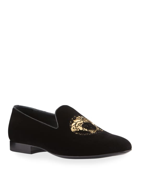 Medusa head velvet loafers shop