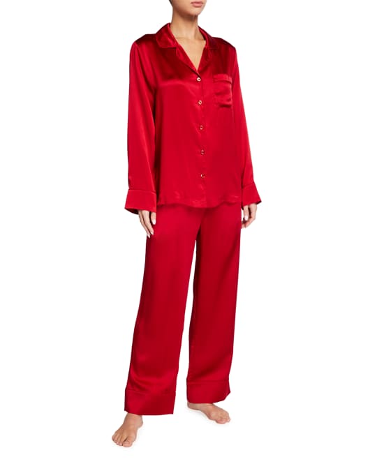 Neiman Marcus Basic Satin Pajama Set | Neiman Marcus