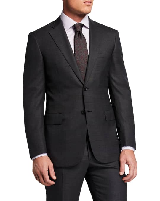 Men s Plaid Super 150s Wool Two Piece Suit
