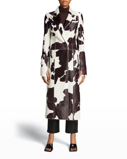 Cowhide store trench coat