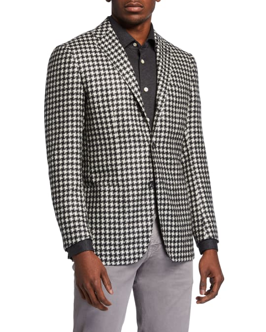 Mens black and sales white houndstooth sport jacket