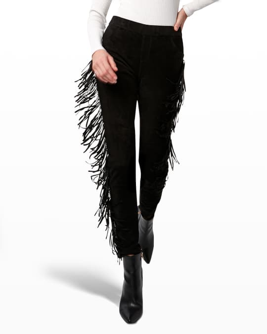 AS by DF Lana Fringe Leather Leggings | Neiman Marcus