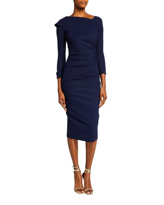 Chiara Boni La Petite Robe Tessana Gathered Solid Dress | Neiman Marcus