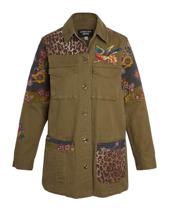 Johnny Was Patchwork Embroidered Military Jacket | Neiman Marcus