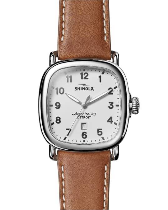 Men s 41.5 x 43mm Guardian Watch w Leather Strap