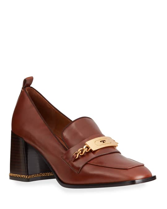 Tory Burch Ruby 70mm Chain-Strap Leather Loafers | Neiman Marcus
