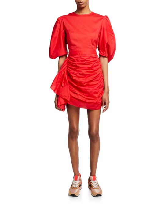 Rhode Pia Ruched Mini Dress Neiman Marcus