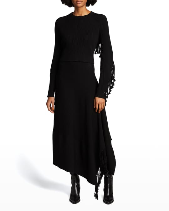 Jonathan Simkhai Hannah Draped Fringe Short Top Neiman Marcus