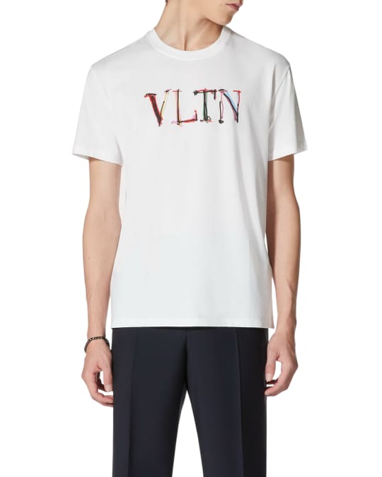 Valentino Men s Painted VLTN Logo T Shirt Neiman Marcus