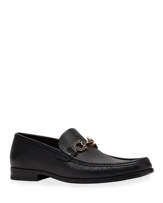 Ferragamo Men s Chris Textured Leather Gancini Loafers Neiman Marcus