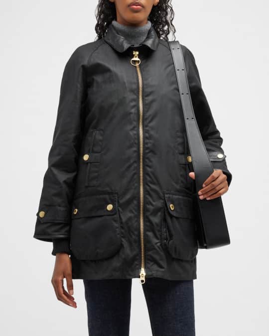 Barbour Norwood Faux Fur Inner Waxed Cotton Jacket Neiman Marcus